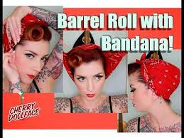 vine hair barrel roll with bandana