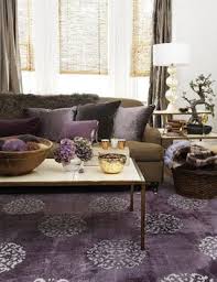 modern living room with purple rug