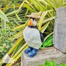 puffin in boots garden ornament rl