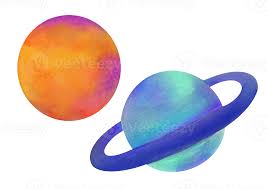 clip art watercolor planets collection
