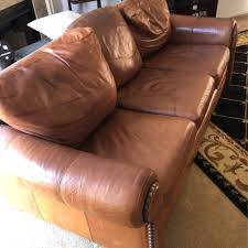 authentic tan leather couch great