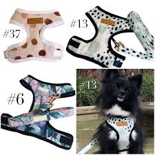 Customized Dog Harness Sizes Xs L Choose From 38 Fabrics And Free Shipping