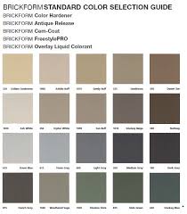 Standard Color Selection Guide For Brickform Color Hardener