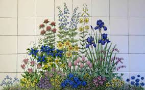 Supplies for painting your tile backsplash. Judy S Floral Garden Kitchen Backsplash Painted Tile Mural