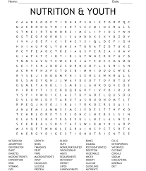 nutrition youth word search wordmint