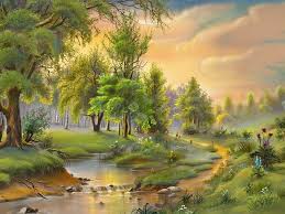 the green nature painting nature oil