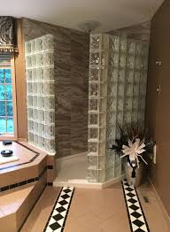glass block shower wall installation