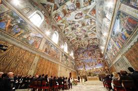 see beautiful art inside the sistine chapel