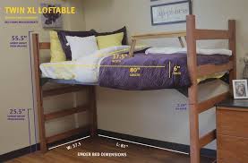measurements for a twin xl loftable bed