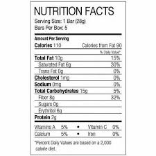 printed nutrition facts label