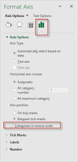 Excel 2016 Categories In Reverse Order Axis Options Dialog
