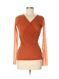 Details About Fuzzi Women Orange Long Sleeve Top S