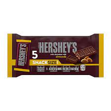 with almonds snack size candy bars