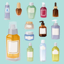 bottles of cosmetic cosmetology lotion