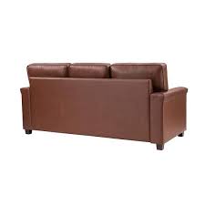 Brown Leather Rectangle 3 Seat Sofa