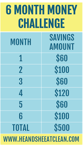 Beginner 6 Month Money Challenge Money Challenge Saving