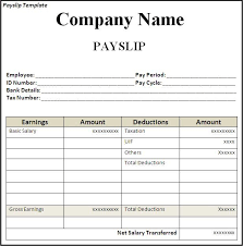 Get Employee Pay Slip Template Format Projectmanagersinn Excel