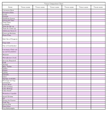 My Free Wedding Venue Comparison Chart I Did This In Excel