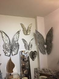 large silver angel wings wall decor