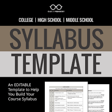 How To Write A Syllabus Cult Of Pedagogy
