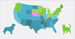 which us states love dogs or cats the