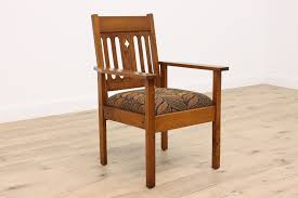 antique mission oak craftsman armchair