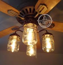 Mason Jar Light Kit For Ceiling Fan With Vintage Pints Ceiling Fan With Light Mason Jar Chandelier Ceiling Fan Light Kit