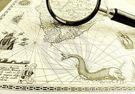 Old Ancient Sea Chart Magnifier