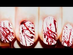 blood splatter nail art halloweenxtra