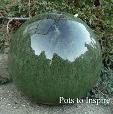 dark green glazed sphere ball garden