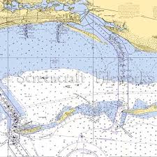 Mississippi Biloxi Nautical Chart Decor