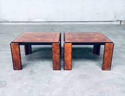 Postmodern Italian Burl Wood Side Table