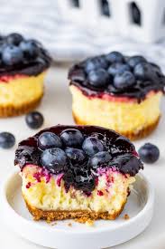 mini blueberry cheesecakes