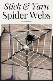 spider web weaving halloween craft for
