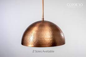 Copper Hammered Dome Pendant Light Fixture - Etsy
