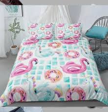 fancy unicorn flamingo donut bedding