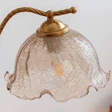 Mid Century Vintage Brass Glass Flower