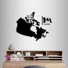 Vinyl Decal Canada Map Canadian Flag