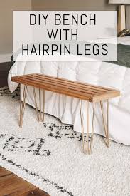 diy bench with hairpin legs erin spain