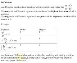 Diffeial Equation Definitions
