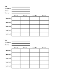 Behavior Chart Data Sheet Fba And Bsp By Leave It To