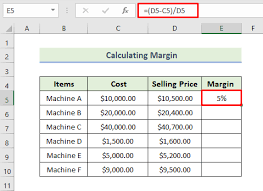 excel formula to add margin to cost 4