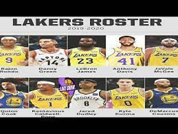 Rk age g gs mp fg fga fg% 3p 3pa 3p% 2p 2pa 2p% efg% ft fta ft% orb drb trb ast Los Angeles Lakers Roster 2019 2020 Youtube