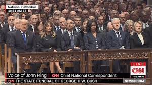 Image result for trump obama clinton bush funeral
