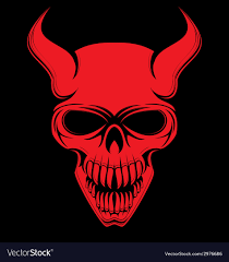 Red devil skulls Royalty Free Vector Image - VectorStock