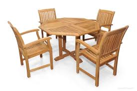Teak Patio Dining Set Octagon Table And