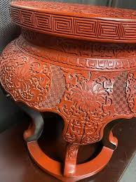 Carved Vintage Chinese Export Cinnabar