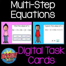 Multi Step Equations Math Boom Cards