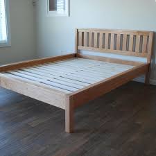 Simple Bed Frame With Slatted Headboard