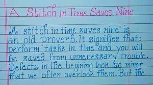 A Stitch in Time Saves Nine Essay in English//beautiful English handwriting  - YouTube